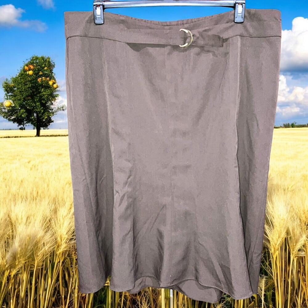 Liz & Me Skirt Women Brown Fit & Flare Maxi Stretch Size 2X!